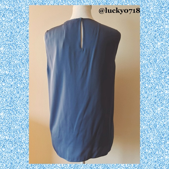 Theory NWT Stretch Straight Silk Shell in Cornflower Sz S - Picture 4 of 6